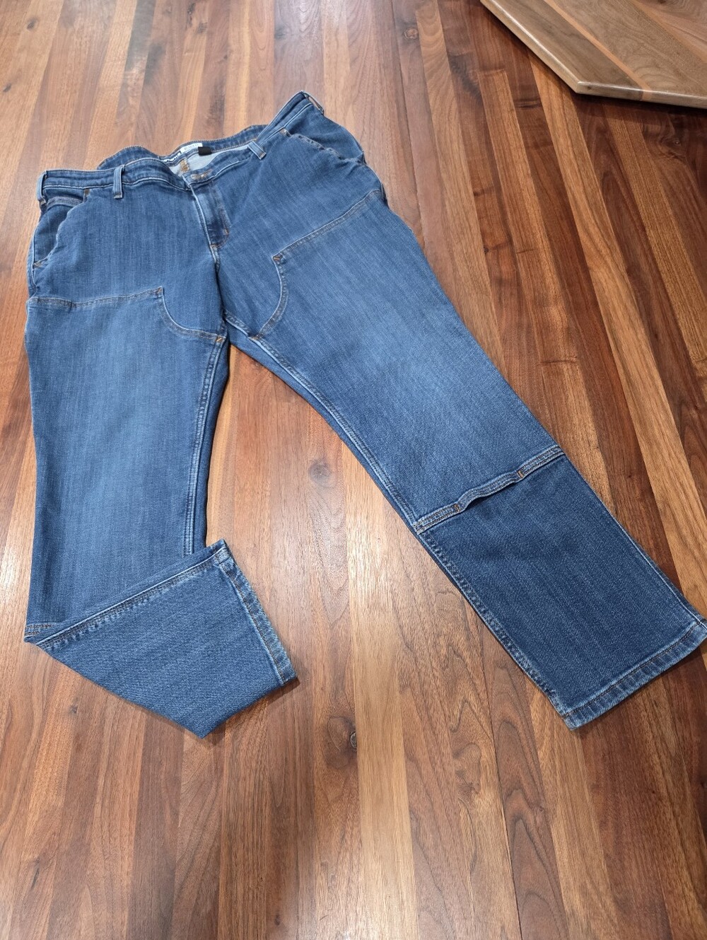 Carhartt Women's Double Front Straight-Leg Work Jeans in Blue BD5110-W Size 18